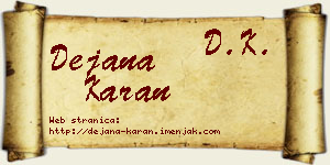 Dejana Karan vizit kartica